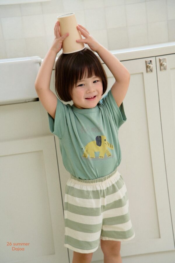 26SS 韓國童裝 小象朋友圓領上下套裝