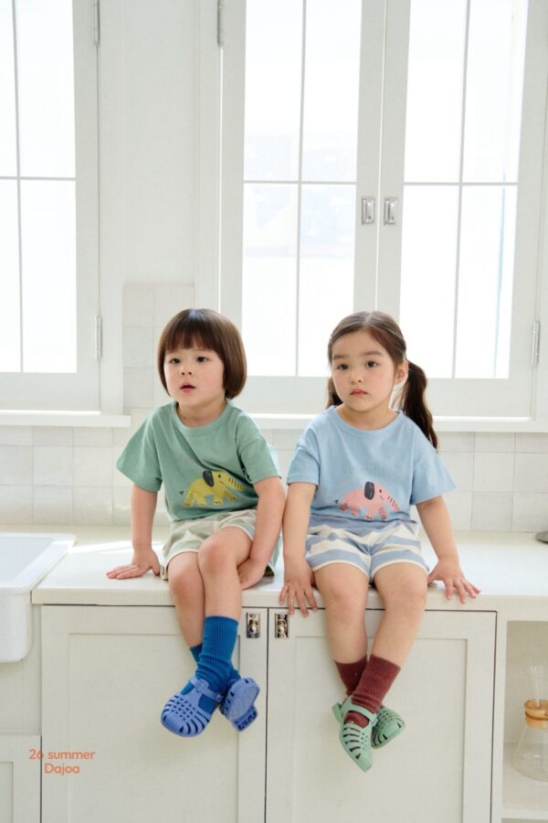 26SS 韓國童裝 小象朋友圓領上下套裝