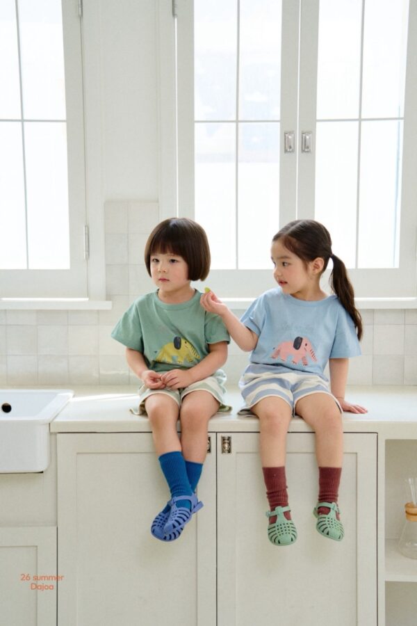 26SS 韓國童裝 小象朋友圓領上下套裝