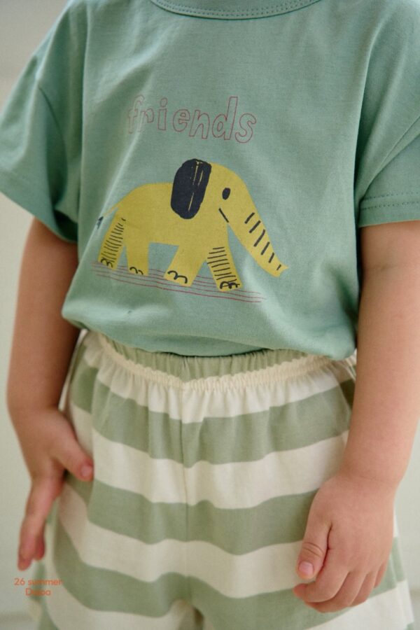 26SS 韓國童裝 小象朋友圓領上下套裝