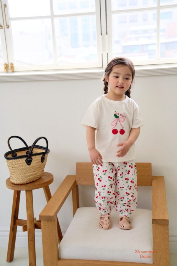 26SS 韓國童裝 櫻桃長褲套裝