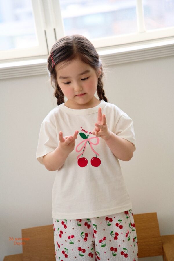 26SS 韓國童裝 櫻桃長褲套裝