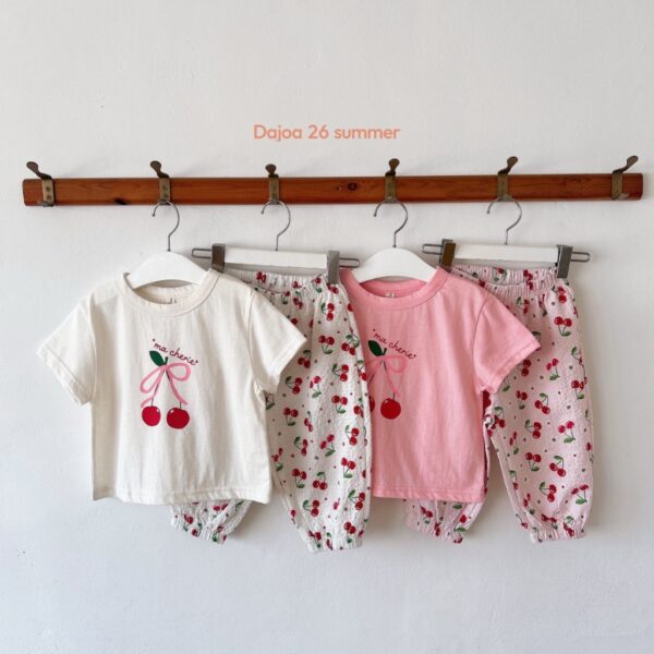 26SS 韓國童裝 櫻桃長褲套裝