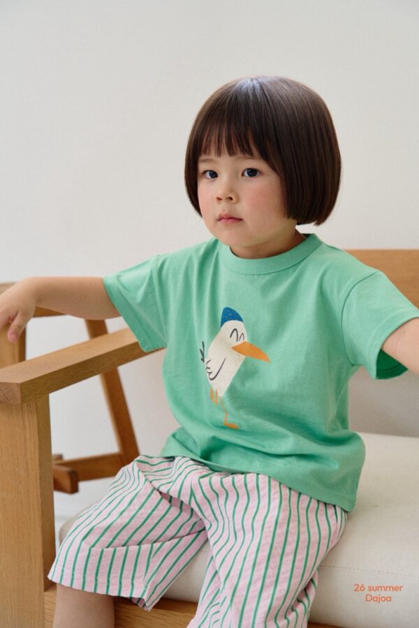 26SS 韓國童裝 小鳥上衣直條紋褲套裝