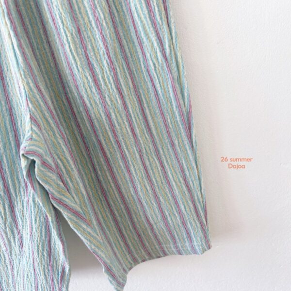 26SS 韓國童裝 鱷魚上衣直條紋長褲套裝