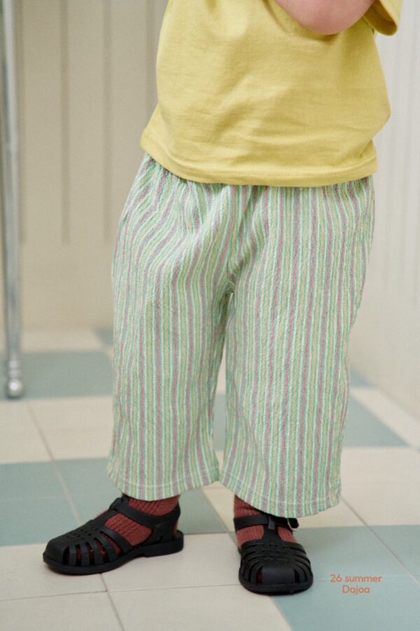 26SS 韓國童裝 鱷魚上衣直條紋長褲套裝