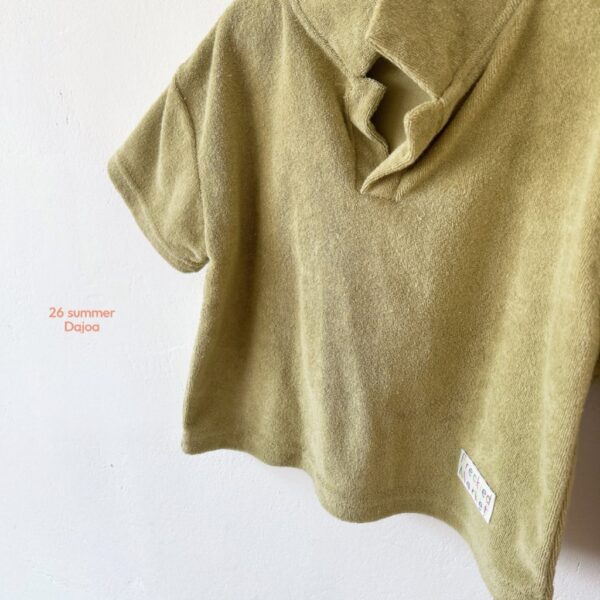 26SS 韓國童裝 毛巾小V領短袖套裝