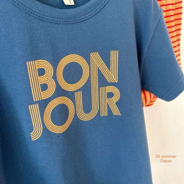 26SS 韓國童裝 BONJOUR上衣橫條紋短褲套裝