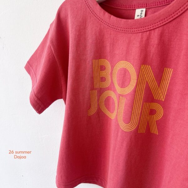 26SS 韓國童裝 BONJOUR上衣橫條紋短褲套裝