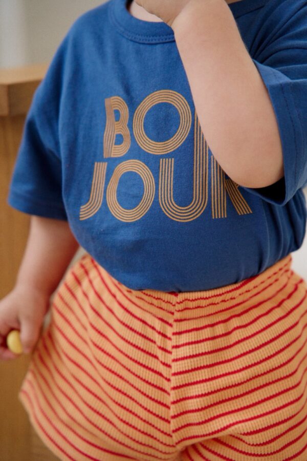 26SS 韓國童裝 BONJOUR上衣橫條紋短褲套裝