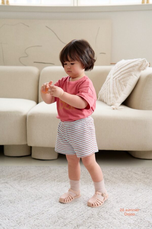 26SS 韓國童裝 BONJOUR上衣橫條紋短褲套裝