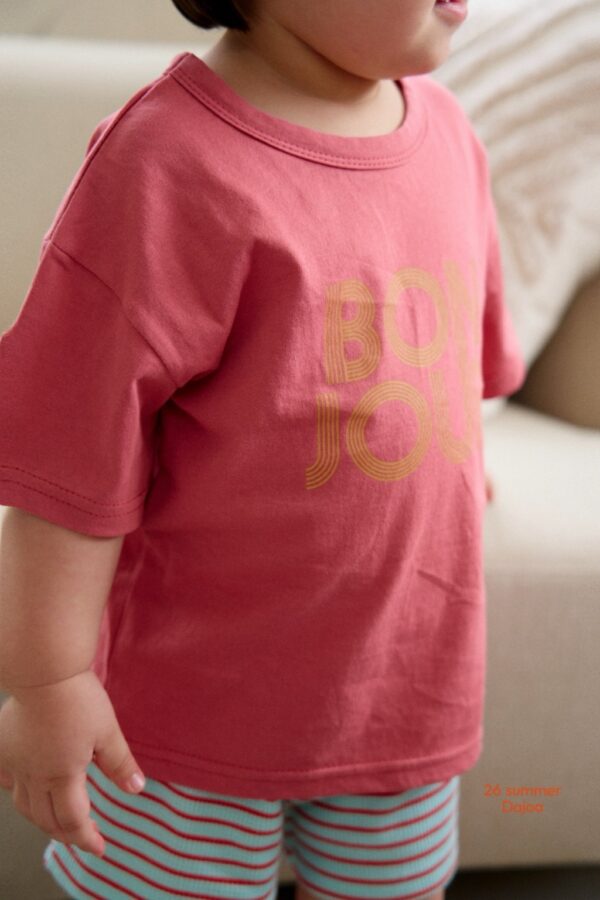 26SS 韓國童裝 BONJOUR上衣橫條紋短褲套裝