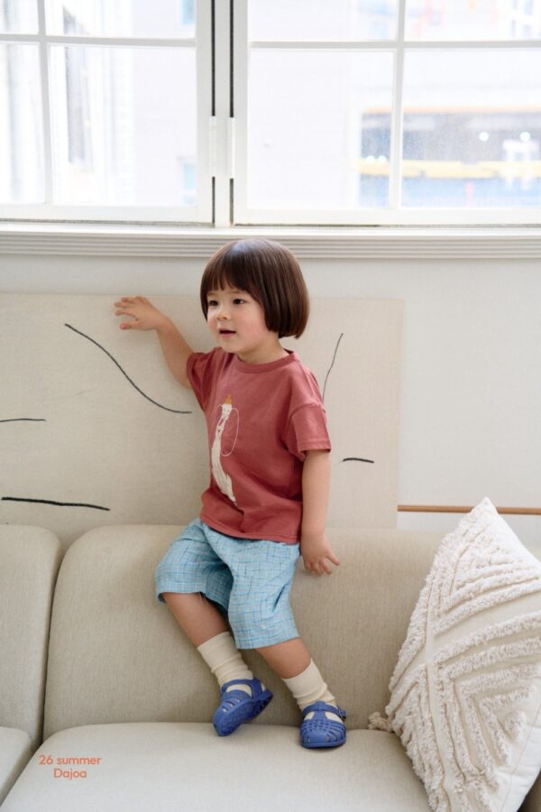 26SS 韓國童裝 小狗上衣格子短褲套裝