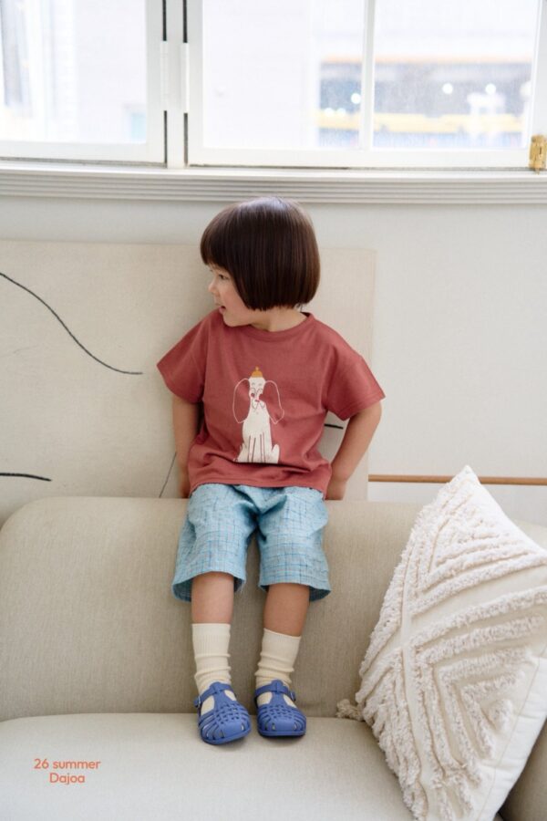 26SS 韓國童裝 小狗上衣格子短褲套裝