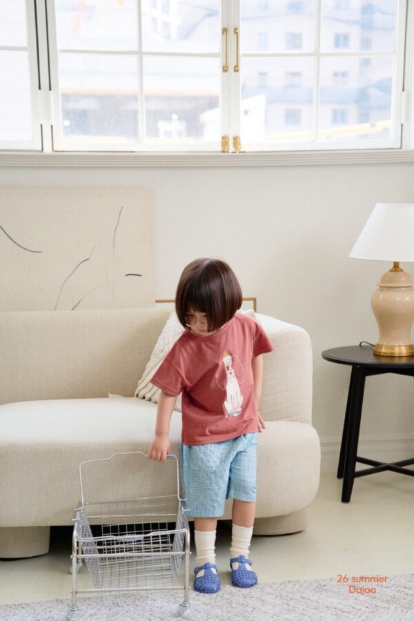 26SS 韓國童裝 小狗上衣格子短褲套裝