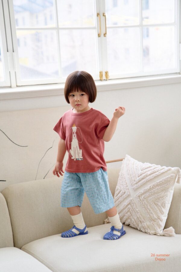 26SS 韓國童裝 小狗上衣格子短褲套裝