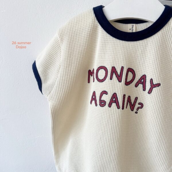 26SS 韓國童裝 鬆餅格紋包邊撞色套裝