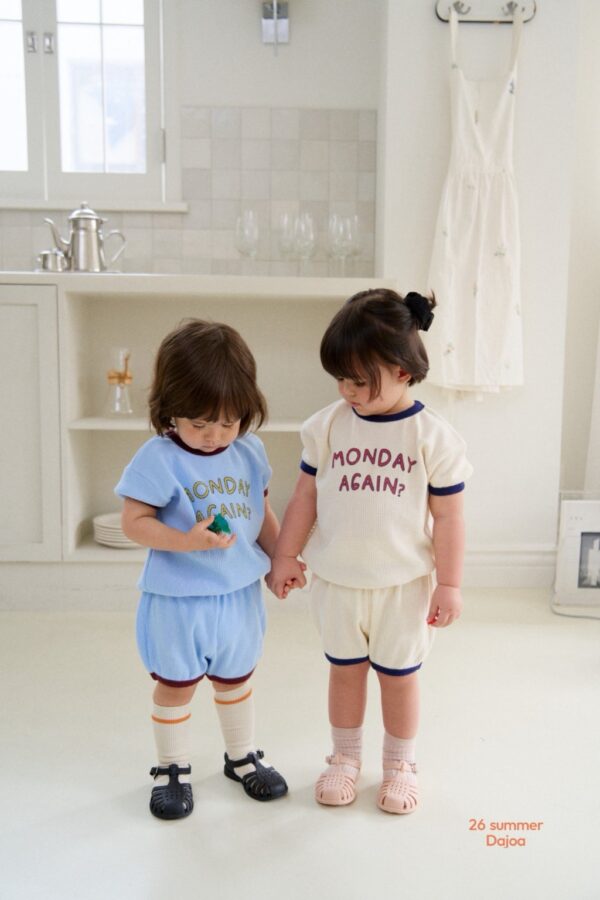 26SS 韓國童裝 鬆餅格紋包邊撞色套裝