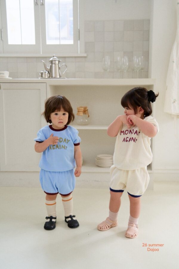 26SS 韓國童裝 鬆餅格紋包邊撞色套裝