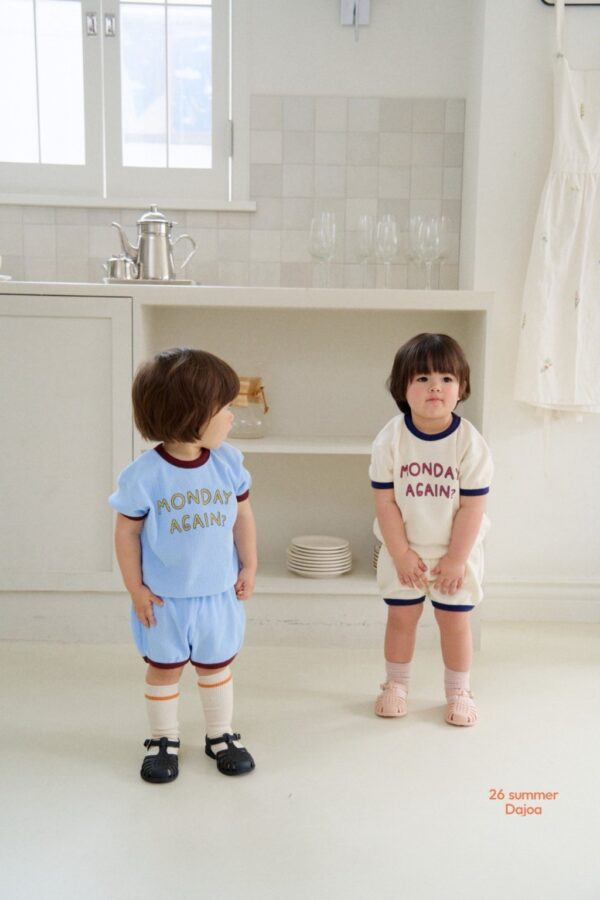 26SS 韓國童裝 鬆餅格紋包邊撞色套裝