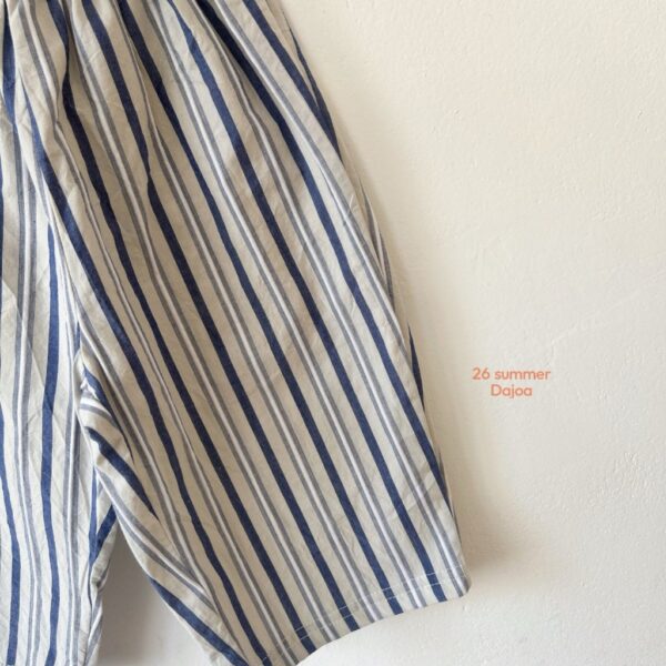 26SS 韓國童裝 ONLY AMOR短袖上衣直條紋長寬褲套裝