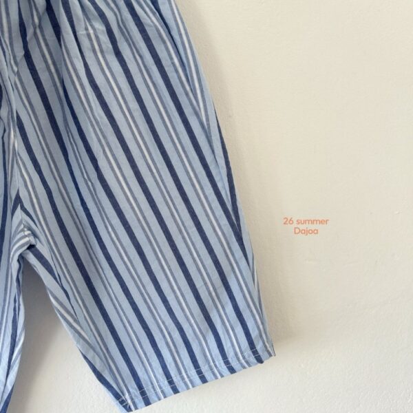 26SS 韓國童裝 ONLY AMOR短袖上衣直條紋長寬褲套裝