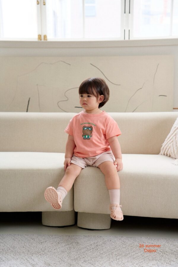 26SS 韓國童裝 泳圈小熊直紋短褲套裝