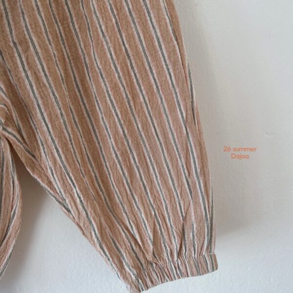 26SS 韓國童裝 小狗短袖上衣直條紋縮口長褲套裝