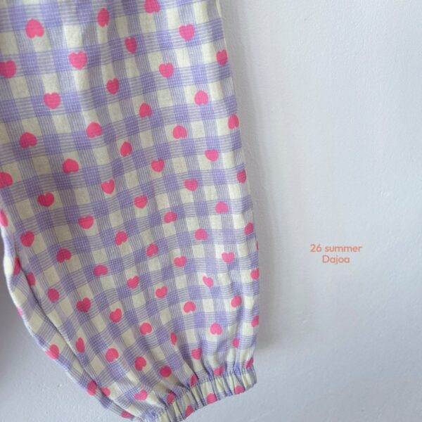 26SS 韓國童裝 甜蜜愛心上衣滿版心縮口長褲套裝