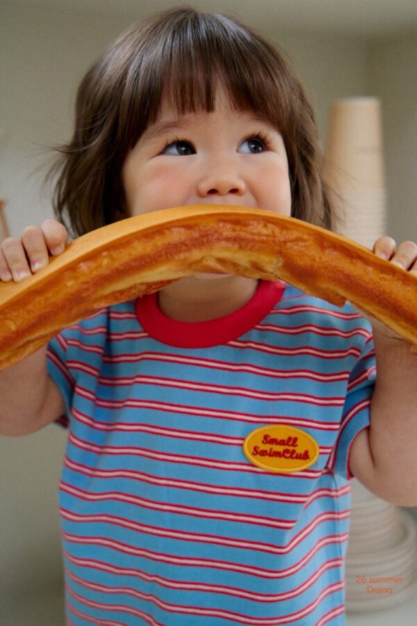 26SS 韓國童裝 橫條紋包邊領套裝