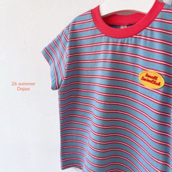 26SS 韓國童裝 橫條紋包邊領套裝