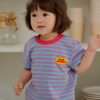 26SS 韓國童裝 橫條紋包邊領套裝