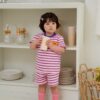 26SS 韓國童裝 橫條紋包邊領套裝
